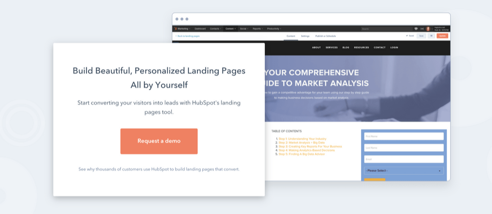 hubspot landing page